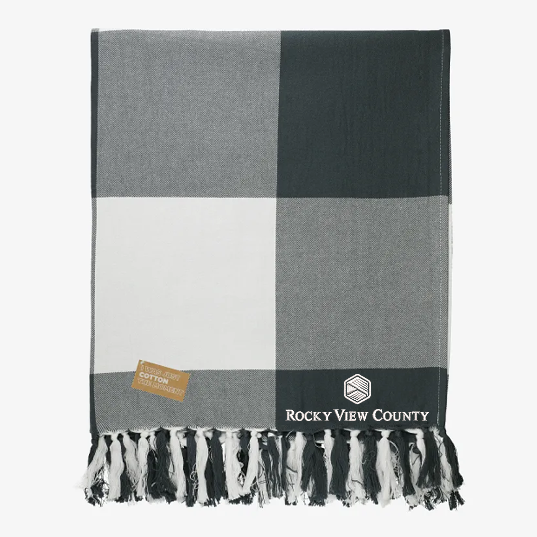 FIELD & CO -  100% Organic Cotton Check Throw Blank