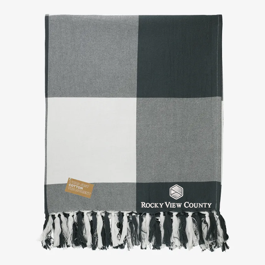 FIELD & CO -  100% Organic Cotton Check Throw Blank