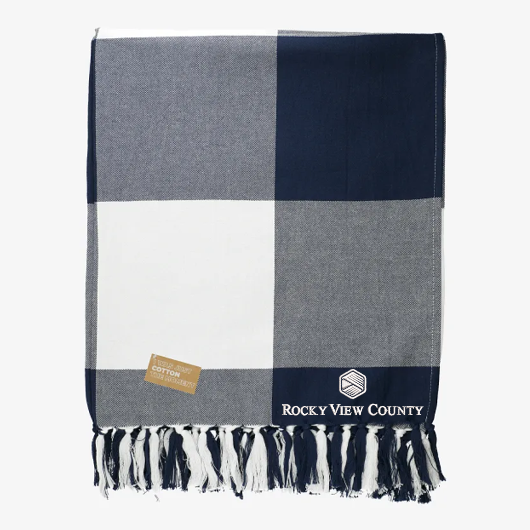 FIELD & CO -  100% Organic Cotton Check Throw Blank